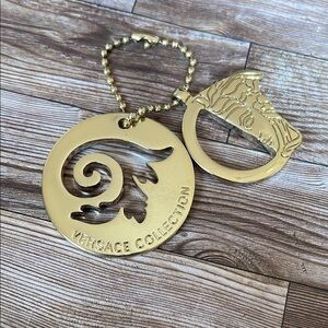 Versace Collection Gold Key & Card Holder with Intricate Design